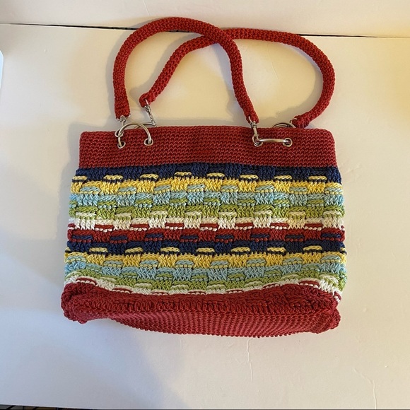 Cato Multi Color Crochet Style Shoulder Bag Purse - Picture 1 of 9